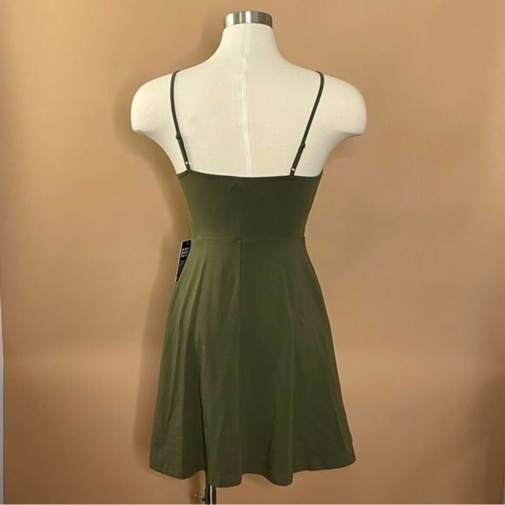 Express Olive Green Strappy Fit & Flare Skater Dress Size Small NWT - Picture 3 of 8